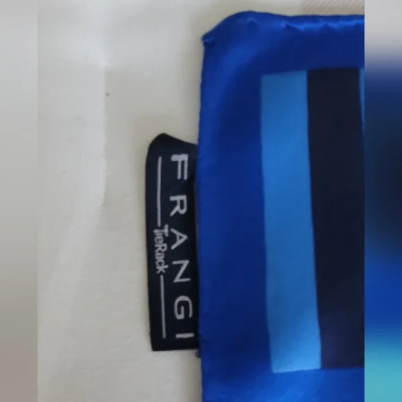 Art Of The Scarf Tie Rack Royal Blue/Turquoise Silk Sarf - Picture 3 of 4